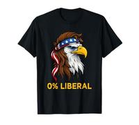 Zero Percent Liberal Bald Eagle US Bandiera 0% Liberale Maglietta