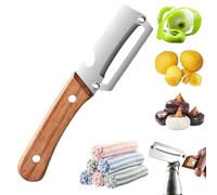 Zero Snag Wooden Kitchen Tool, Multifunctional Vegetable Peeler, Stainless Steel Sharp Blades with Bottle Opener, Non-Slip Fruit Peeler for Kitchen Camping (1pc)