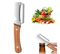 Zero Snag Wooden Peeler, Multi-functional Kitchen Vegetable Peeler with Wooden Handle, Stainless Steel Blade and Bottle Opener - Ideal Kitchen Tool for Fruits and Vegetables (1 Pcs)