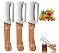 Zero Snag Wooden Peeler, Multi-functional Kitchen Vegetable Peeler with Wooden Handle, Stainless Steel Blade and Bottle Opener - Ideal Kitchen Tool for Fruits and Vegetables (3 Pcs)