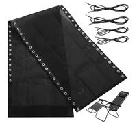 Zero tessuto di ricambio, 150 x 43 cm, tessuto per sedia a tracolla in textilene con corde elastiche, kit di ricambio per sedia reclinabile da esterno