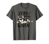 Zero Woofs Dato Divertente Umorismo Husky Maglietta