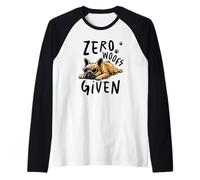 Zero Woofs Given Funny Dog Saying Meme Dogs Citazione Maglia con Maniche Raglan