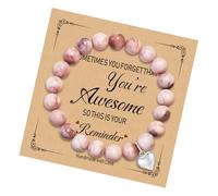 Zerobe Braccialetto da donna con ciondolo a forma di cuore in pietra naturale, regalo di fede e compleanno per ragazze, migliori amiche, madrine e sorelle segrete, Adjustable, Pietra, Pietra naturale