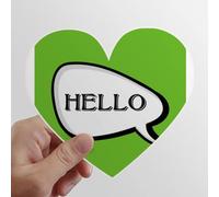 zerobrand Chat del linguaggio Quotidiano Happy Greats Hello Heart Vinyl Sticker Luggage Graffiti Decal