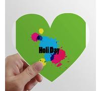 zerobrand Color Paint Splash Holi Day Heart Vinyl Sticker Luggage Graffiti Decal