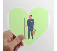 zerobrand Dustman Janitor Binman Seiketsu Sanitation Heart Vinyl Sticker Luggage Graffiti Decal