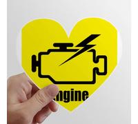 zerobrand Motore Piston Power Safe Heart Vinyl Sticker Luggage Graffiti Decal