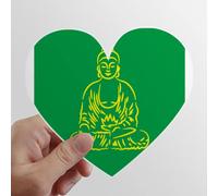 zerobrand Verde Buddha Portrait Meditazione Heart Vinyl Sticker Luggage Graffiti Decal