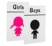 Zerodeko 1 Paio Di Segnali Di Porte Bagno Autoadesivo Per Bambini Per L'etichetta Del Bagno La Scuola Identificazione Dell'asilo Set Figure Segnali