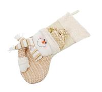 Zerodeko 1 Pc Calzini Natalizi per Juta Decorazione di Calze di Natale Kit Borsa Natalizia Borse Peluche Carta Titolari Unico d'oro Calze Natalizie Vacanza Tessuto Non Tessuto Bianca