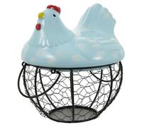 Zerodeko 1 Pc cesto di uova conservazione delle uova in ceramica portauova Home decor ceste portaoggetti arredamento d'epoca cestino della merenda cestino di ferro il