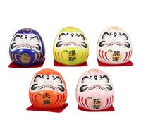 Zerodeko 1 Set Del Dharma in Ceramica Bambola Daruma Giapponese Statua Giapponese Di Daruma Bambola Di Porcellana Daruma Di Porcellana Mini Bambola Daruma Statuina Daruma Zen Daruma