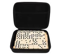 Zerodeko 1 set di domino con 28 tessere e 4 supporti in legno per tessere. | Kit per il gioco del domino, 28 tessere in melamina con custodia, ideale da portare in viaggio per feste di gruppo.