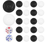 Zerodeko 1 Set di Pezzi di Backgammon Dama Pezzi di Dama Bianca Nera Pedine di Ricambio in Plastica Pezzi di Gioco Tavolo Giocando A Fiches con Dadi per Dama Forniture di Gioco