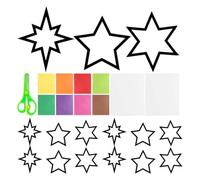Zerodeko 1 Set di Stelle Decorative da Appendere alla Finestra, Decorazioni | Decorazioni da appendere per finestre, kit di vetrate artistiche estive per attività di festa in classe, progetto fai da per