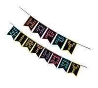 Zerodeko 1 set Festone Decorativo Compleanno con Design Fluorescenti Bandierine per Feste Atmosfera e Unica Decorazione per Compleanni e Celebrazioni