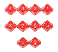 Zerodeko 10 dadi trasparenti in acrilico a 10 facce, numerati da 0 a 9, per | Dadi trasparenti colorati per giochi di società, design con angoli arrotondati, dadi di ricambio per il tavolo da Mahjong,