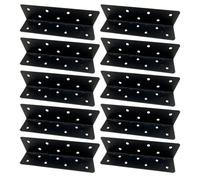 Zerodeko 10 Pezzi Connettore ad Angolo da 90 Gradi in Acciaio al Carbonio Nero, Supporto per Montaggio Preciso e Rinforzato per Mobili e Armadi Moderni Viti di Fissaggio