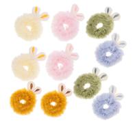 Zerodeko 10 pezzi Elastici per Capelli Peluche Morbidi e Soffici Fermagli Coda di Cavallo con Orecchie da Coniglio Adatti per Capelli Medi e Spessi Accessori Moda per Donne e Ragazze