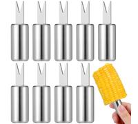 Zerodeko 10 Pezzi Forchette da Frutta in Acciaio Inox Lucido da Riutilizzabili per Barbecue Feste e Uso Domestico Design Elegante e Facile da Pulire