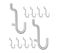 Zerodeko 10 pezzi Ganci in Inossidabile per Pannelli Forati Ganci Parete Attrezzata Resistenti per Banco Lavoro Officina Organizzatore Utensili Garage Supporto Pesante per Mensole e