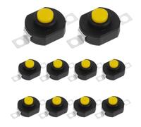 Zerodeko 10 Pezzi Interruttore Autobloccante per Torcia Elettrica Nero Pulsante Micro Push, Design Compatto in Plastico e Alluminio per Emergenze e Attività Notturne