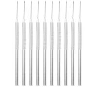 Zerodeko 10 Pezzi Utensili Ago per Argilla per Ceramica Argento in Acciaio Inossidabile per Intaglio e Foratura nella Lavorazione Artistica e Creazione di Ceramiche