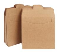 Zerodeko 100 Pezzi Bustine in Carta Kraft per CD e Dvd, Custodie Vintage ed Eleganti in Carta Kraft per Conservazione Dischi, per Organizzazione e Spedizione Sicura
