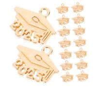 Zerodeko 100 Pezzi Ciondoli Pendenti Cappello di Laurea Nappa in Lega Oro per Back To School Party, Accessori per Braccialetti e Portachiavi Resistenti allo Sbiadimento