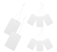 Zerodeko 100 Pezzi Etichette Elegante Bianche con Cordino Elastico in Carta e Facile da Trasportare per Gioielli e Piccoli Oggetti per Confezioni Regalo e Uso Professionale
