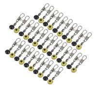 Zerodeko 100 Pezzi Fishing Sinker Slide Sea Bean Connector in Acciaio Inossidabile Giallo, Anti-corrosione, Attacco Rapido per Lenza e Esca, per Pesca in Acque Veloci e Profonde