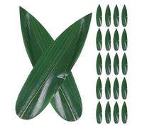 Zerodeko 100 Pezzi Foglie di Bambù per Sushi Stuoia Decorativa Riutilizzabile Verde per Uso Professionale Design Tradizionale Giapponese per Presentazione Sashimi