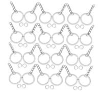 Zerodeko 100 pezzi Kit Portachiavi Metallo Argento con Catena Anelli Piatti Resistenti per Creazione Gioielli Te e Porta Chiavi Personalizzati