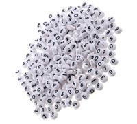 Zerodeko 100 Pezzi Perline Numeriche in Acrilico Bianche, per Creazione di Gioielli, Braccialetti e Accessori per Chioma, per Progetti DIY