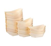 Zerodeko 100 Pezzi Piatto Decorativo per Sushi in Legno Multiuso, Piatto da Dessert Usa e Getta per Ristoranti e Dolci