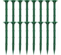 Zerodeko 100 Pezzi Picchetti Alta Resistenza e Flessibilità in Plastica Verde per Fissaggio Telo Pacciamatura da Giardino per Uso Esterno e Giardino