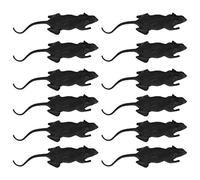 Zerodeko 100Pcs Fake Rat Halloween Prop, Realistic Mouse Prank, Tricky Toys for Halloween Party, Loose-Packed Black PVC Simulation Animal Prank Prop