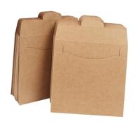 Zerodeko 100pezzi Buste per CD e Dvd Buste in Carta Kraft Custodie per Dvd Contenitori per Supporti Multimediali in Cartone Marrone per CD Archiviazione di Documenti e Carte Protezione