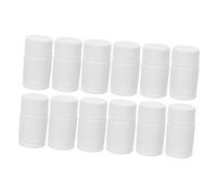 Zerodeko 12 Flaconi Vuoti Per Pillole in Plastica Hdpe 20 Ml Con Tappo Sigillante, Contenitori Per Medicinali Resistenti Al Calore, Per Viaggio e Conservazione Sicura