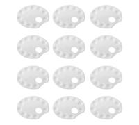 Zerodeko 12 Pezzi Palette per Acquerelli in Plastica con 10 Vaschette | Organizzazione dei Colori, Rimozione Facile della Vernice, Bordi Rialzati e Angoli Arrotondati, Bianco