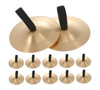 Zerodeko 12 pezzi Piatti Dito in Rame per Strumento Percussione Leggero e Facile da Impugnare per Danza del Ventre Didattica Musicale e Feste Suono Chiaro e Intenso Colore Oro Vibrante