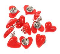 Zerodeko 12 Pezzi Spilla a Cuore Rossa per Donna, Elegante, Romantica, | Resina, Facile Indossare e Togliere, per Sciarpa e Cappello, Feste e Laurea