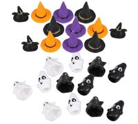 Zerodeko 12 Set Miniature Halloween con Fantasmi e Cappelli da Strega in Plastica Sicura per Decorazioni Bonsai Giardino delle Fate e Terrari Addobbi Festivi per Casa e Feste