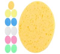 Zerodeko 12 Spugne Ovali in Cellulosa per Pulizia Viso, Spugna Esfoliante Morbida e Compatta, Spugnetta per Trucco e Detergente Viso Portatile per Ragazze