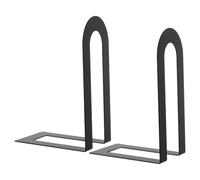 Zerodeko 2 fermalibri moderni in metallo per scaffali, fermalibri neri | Divisorio per libreria a forma di L, organizer per libri moderno in metallo antiscivolo per aula, ufficio e scrivania.