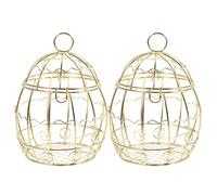 Zerodeko 2 mini mangiatoie per uccelli da appendere, gabbie in metallo per semi per uccelli, cestini decorativi in filo metallico per chiavi, gioielli, pot-pourri e oggetti artigianali