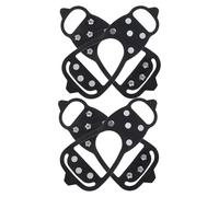 Zerodeko 2 Paia Ramponi da Ghiaccio per Scarpe e Stivali, Tacchetti Antiscivolo in Plastico Nero, 8 Denti, Taglia l 40-45, per Outdoor e Camminata, Uomo e Donna