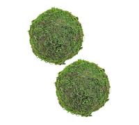 Zerodeko 2 Palle Decorative in Muschio Artificiale Verde per Giardino e Soggiorno, Facili da Organizzare e Gestire, Sfere in Schiuma e Plastica dallo Stile Moderno e Pastorale