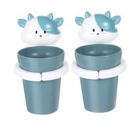 Zerodeko 2 Pezzi Bicchieri Risciacquo Cartoni Animati per Portaspazzolino Divertente Facili da Design per Ragazzi e Ragazze